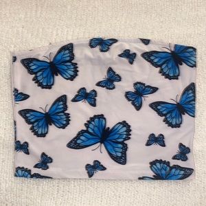 Butterfly pattern crop top